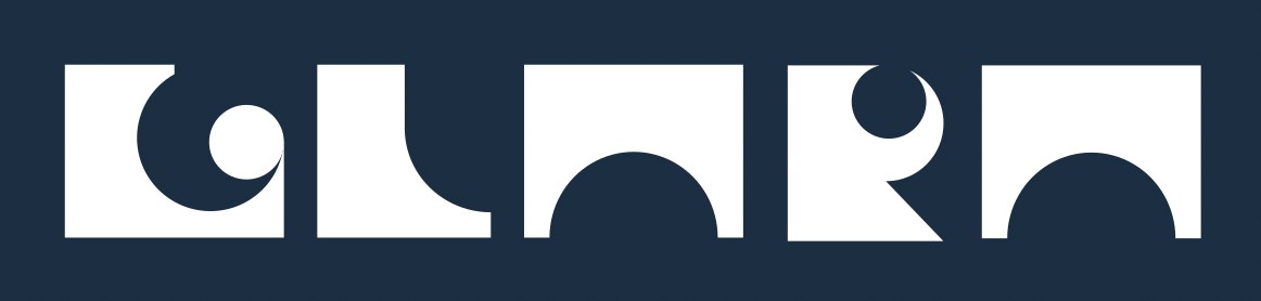 Glara logo white on dark